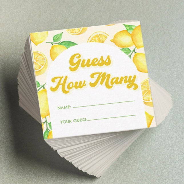 Lemon Baby Shower gissar hur många Tilläggskort (Skapare uppladdad)