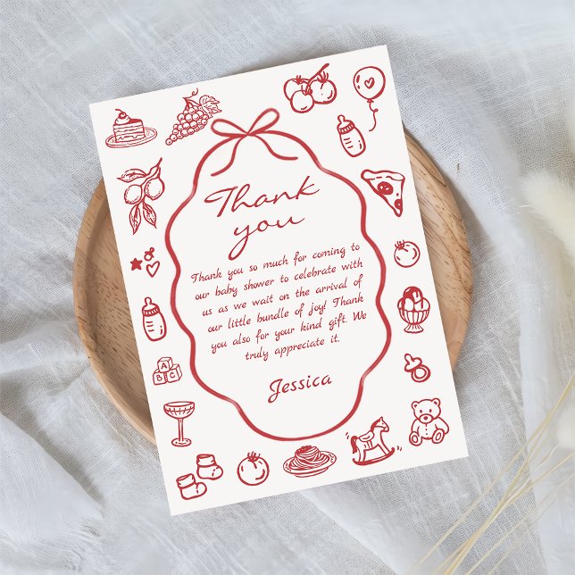 Lemon Baby Shower hand plockade Tack Kort (Skapare uppladdad)