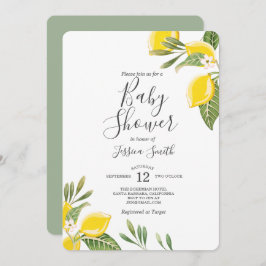 Lemon Baby Shower-inbjudan Boho Citrus Rustic Inbjudningar