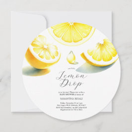 Lemon Baby Shower-inbjudningar Lemondropptema Inbjudningar