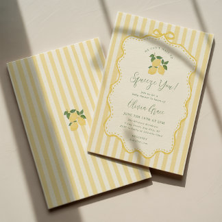 Lemon Baby Shower Kan inte vänta med att krama inb Inbjudningar