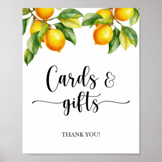 Lemon Baby Shower-kort och presentkort Poster