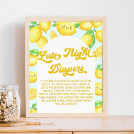 Lemon Baby Shower Late Late Night Diaper Party Gam Poster