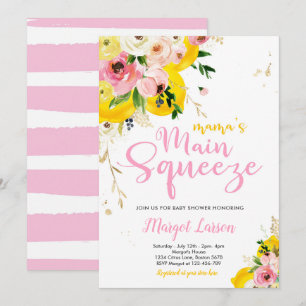 Lemon Baby Shower Mamma, huvudköldskoppling för ba Inbjudningar