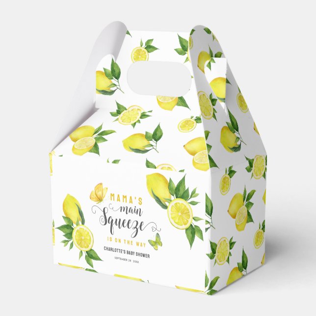 Lemon Baby Shower Mamma Main Squeeze Cute Citrus Presentaskar (Framsidan Sidan)