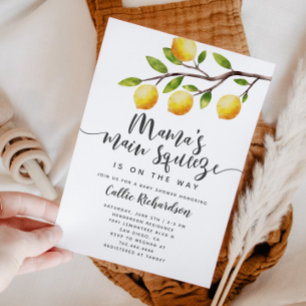 Lemon Baby Shower Mamma Main Squeeze-inbjudan Inbjudningar