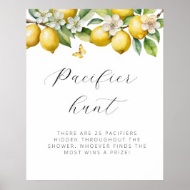 Lemon Baby Shower Nappar Hunt Poster