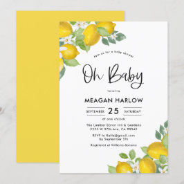 Lemon Baby Shower Oh Baby Shower-inbjudan Inbjudningar