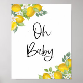 Lemon Baby Shower Oh Baby-tecken Poster