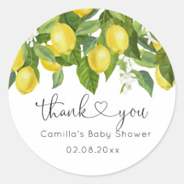 Lemon Baby Shower Runt Klistermärke