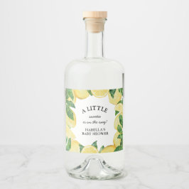 Lemon Baby Shower Spritflaskor Etikett