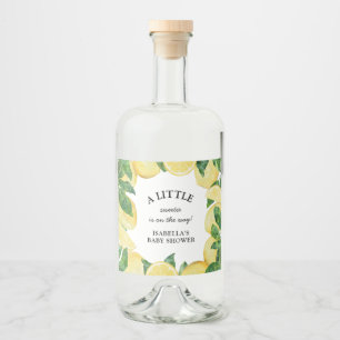 Lemon Baby Shower Spritflaskor Etikett
