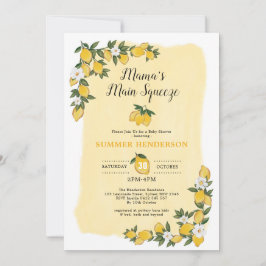 Lemon Baby Shower Sunshine Lemonade Summer Citrus Inbjudningar