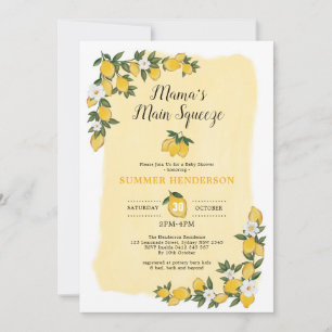 Lemon Baby Shower Sunshine Lemonade Summer Citrus Inbjudningar