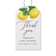 Lemon Baby Shower Tack. Elegant Citrus Script