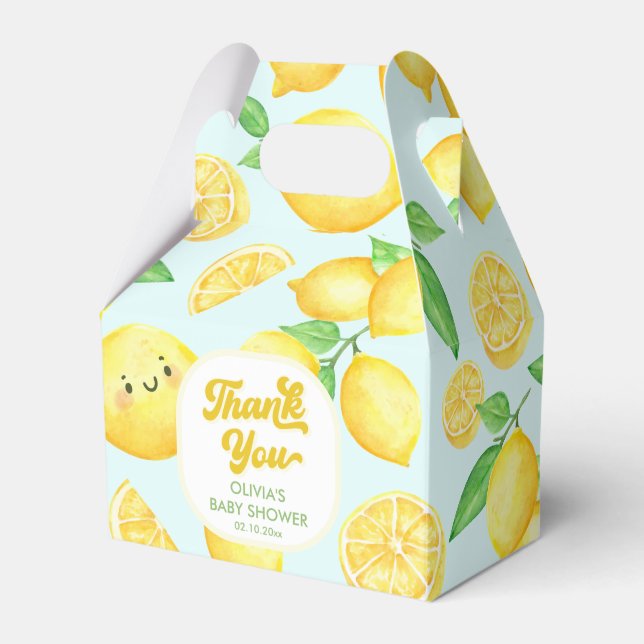 Lemon Baby Shower Tack Presentaskar (Framsidan Sidan)