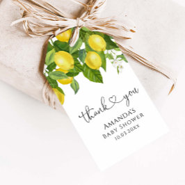 Lemon Baby Shower Tack Presentetikett