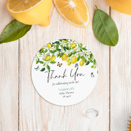Lemon Baby Shower Tack Runt Klistermärke