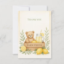 Lemon Baby Shower - tackkort