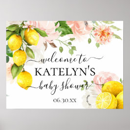 Lemon Baby Shower Välkomstskylt för babydusch Poster