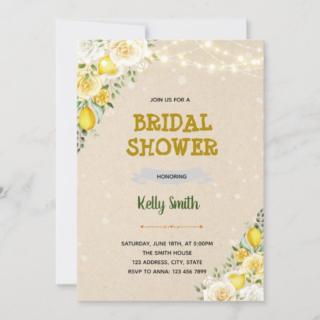 Lemon baby sprinkle inbjudan (Framsida)