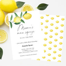 Lemon Babyshower Mamma's Main Squeeze Inbjudan