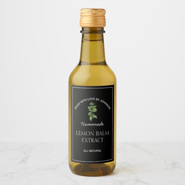 Lemon Balm Extract-etikett Vinetikett (Framsida)