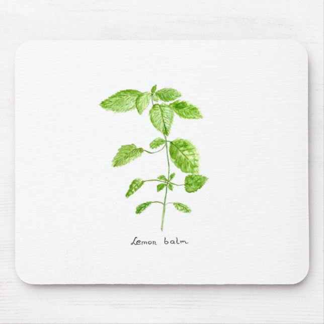 Lemon balm örtträdgård musmatta (Framsidan)