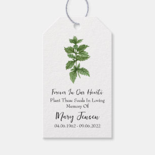 Lemon Balm Seed Packet Memorial Funeral Presentetikett