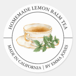 Lemon Balm Tea Modern etikett