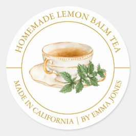 Lemon Balm Tea Modern etikett
