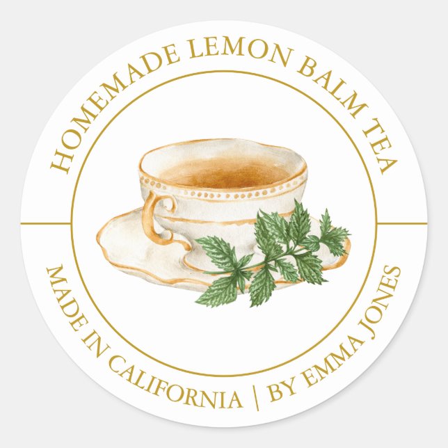 Lemon Balm Tea Modern etikett (Framsida)
