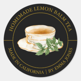 Lemon Balm Tea Modern etikett