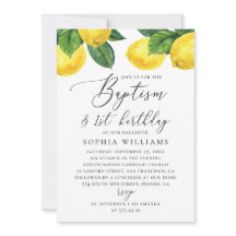 Lemon Baptism och första födelsedag | Vattenfärg C