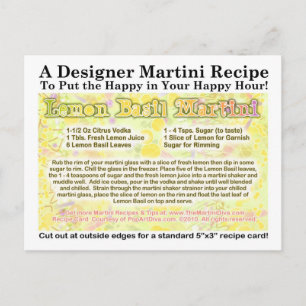 Lemon Basil Martini Recipe-vykort Vykort