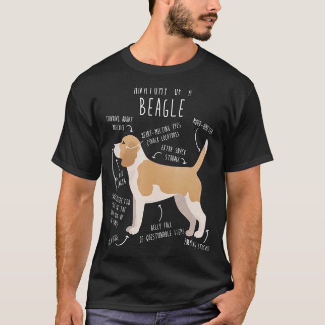 Lemon Beagle Hund Anatomy Cute Pet Hund Hund Pappa T Shirt (Framsida)
