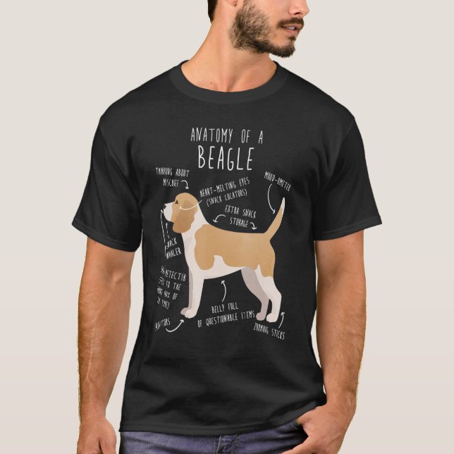 Lemon Beagle Hund Anatomy Cute Pet Hund Hund Pappa T Shirt (Framsida)