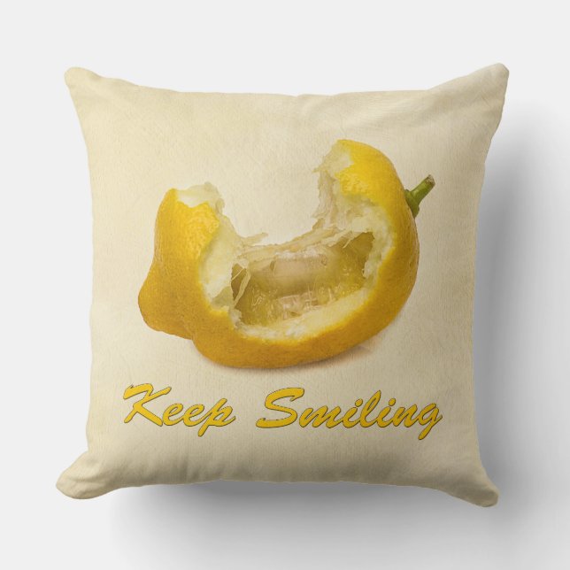 Lemon - Behålla Smiling Kudde (Framsida)