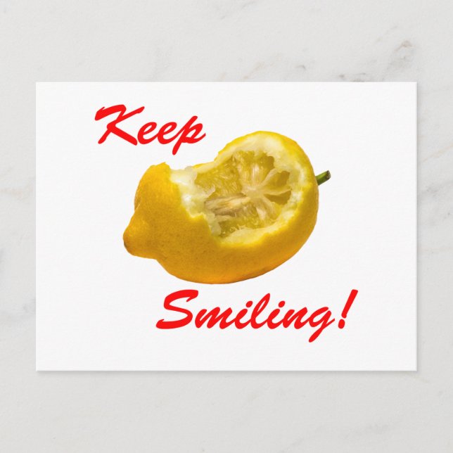 Lemon-Behållan ler.. Vykort (Framsida)