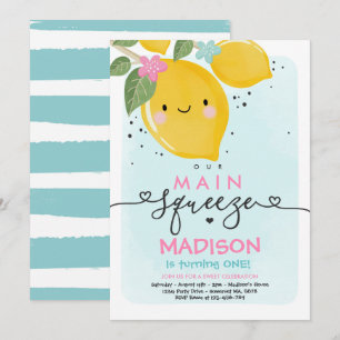 Lemon Birthday bjudande - vår viktigaste nos Party Inbjudningar