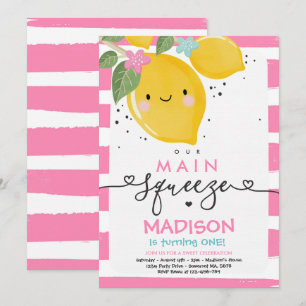 Lemon Birthday bjudande - vår viktigaste nos Party Inbjudningar