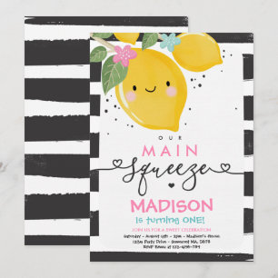 Lemon Birthday bjudande - vår viktigaste nos Party Inbjudningar