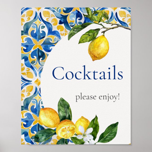 Lemon Birthday Cocktails Poster (Framsidan)