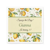 Lemon Birthday Napkins Squeeze