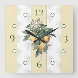 Lemon Bliss Square Wall Clock Fyrkantig Klocka