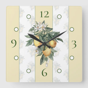 Lemon Bliss Square Wall Clock Fyrkantig Klocka