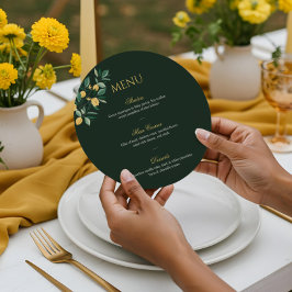 Lemon Blommar Blommigt Träd Elegant Grönt Bröllop Meny