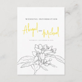 Lemon blommar bröllop gästinformation tilläggskort