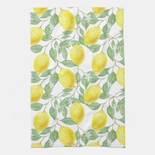Lemon Blommar Kökshandduk
