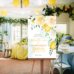 Lemon Blommig Akvarell Affisch Tavlaskylt